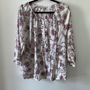 NWT Anne Carson Oversized Sheer Floral Pattern Top